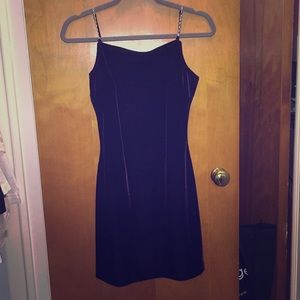 Velvet, plum-colored dress